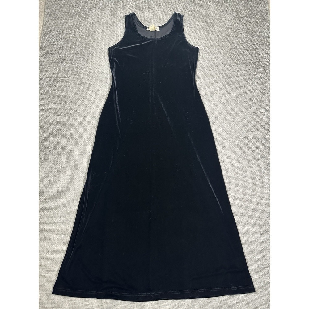 VTG Ronni Nicole Dress Womens 12 Black Velvet Sleeveless Witchy 90s Goth - Picture 3 of 7
